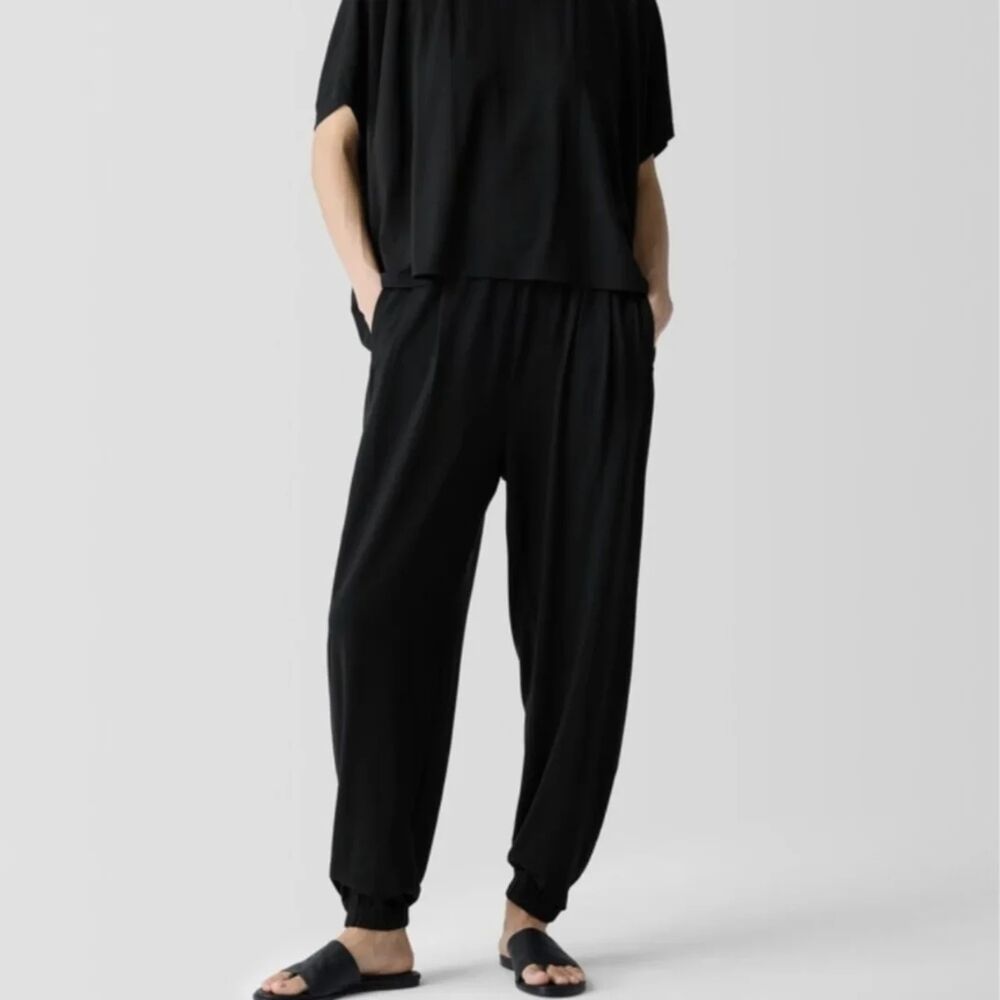 Eileen Fisher Pull On Tencel Jogger Pant - Black M